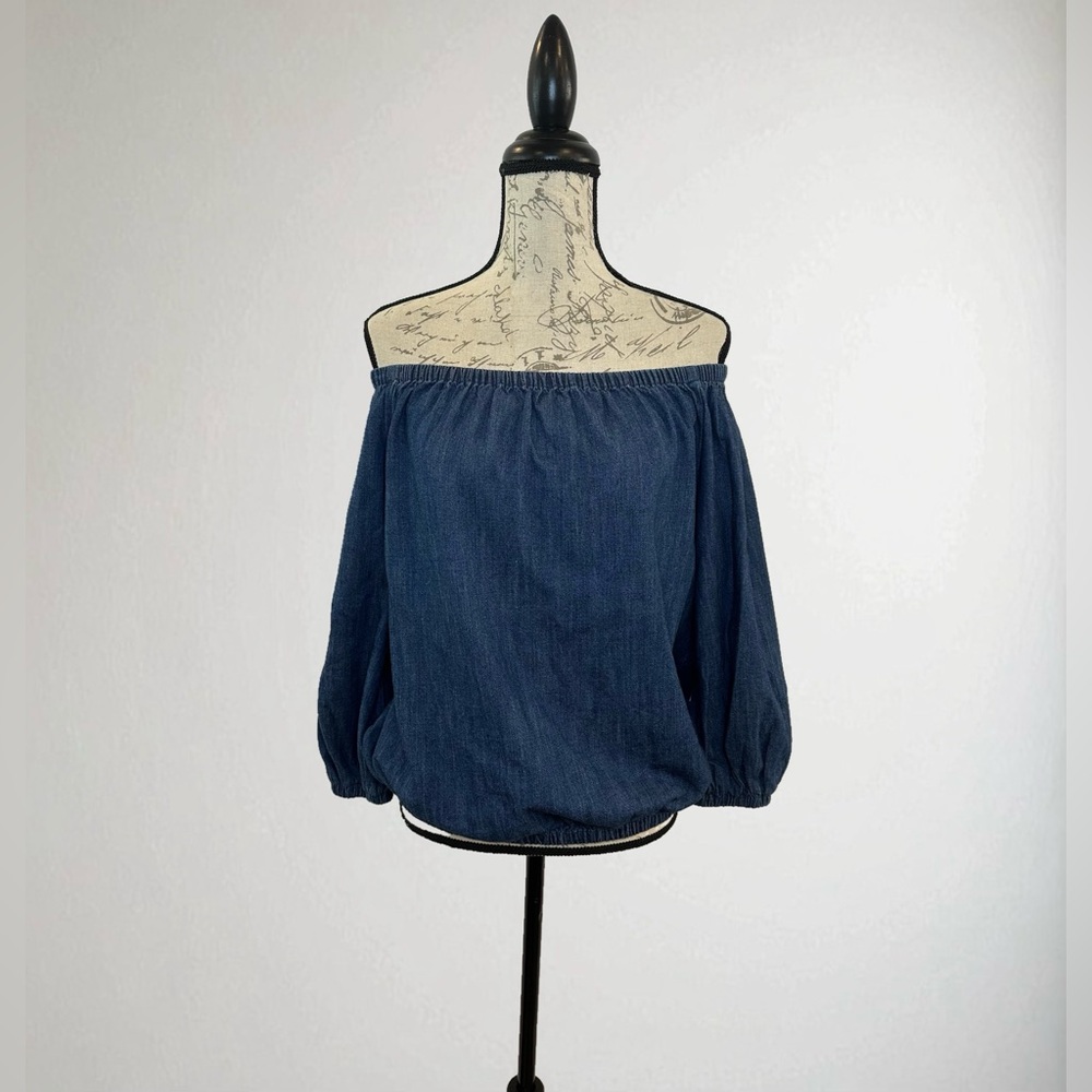 Universal Thread Off-Shoulder Chambray Denim Top - image 1